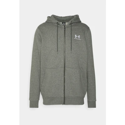 Afbeelding van Under Armour Essential Sweater met rits, Heren, Maat: Small, Pitch gray medium heather/white