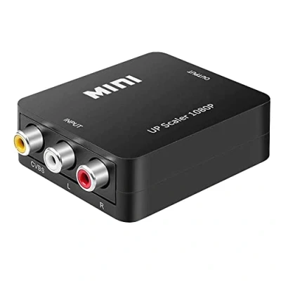 Afbeelding van OcioDual Adapter voor AV RCA naar HDTV Composite Video Audio 1080p Zwart Games TV Converter AV2HDTV Full HD