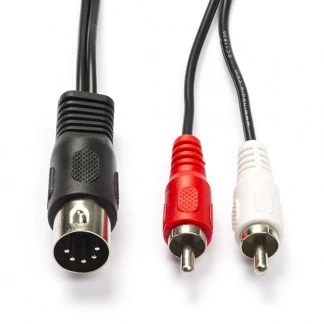 Afbeelding van Din naar tulp kabel (m/m) Nedis 1 meter (Stereo, 5 pin)