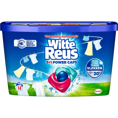 Afbeelding van 2+2 gratis: Witte Reus Wasmiddel 3+1 Power Caps 14 stuks