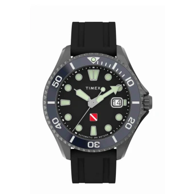 Afbeelding van Timex Deep Water Tiburon Automatic TW2W21100 Horloge Rubber Zwart Ø 44 mm