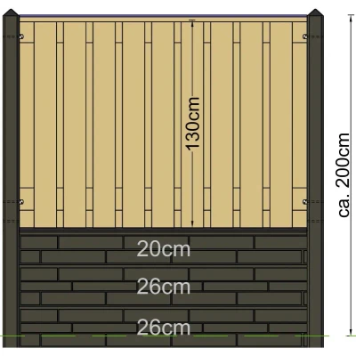Afbeelding van Berton paal Schie antraciet tussenmodel met kabeldoorvoer 280 cm Tuindeco
