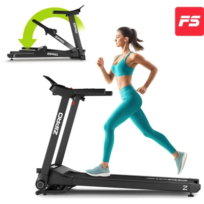 Afbeelding van Zipro® Ramble Elektrische Loopband 1 16 km/h Wandelband Cardiotraining LED display 12 Programma’s Eenvoudig opvouwen naar een verticale positie Nauwkeurige gegevensmeting Hartslagmeting