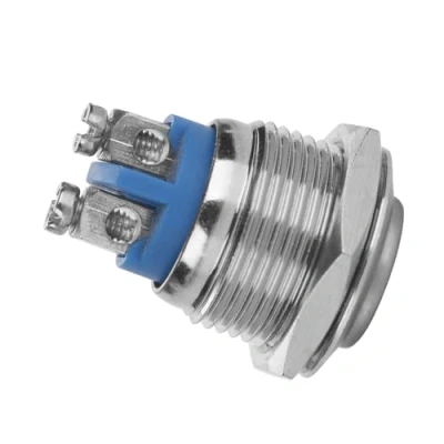 Afbeelding van 5 stuks/set 16 mm 250 V 2 pins drukknopschakelaar van zilverlegering waterdicht (convexe kop)