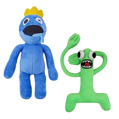 Afbeelding van Rainbow Friends pluche pop, regenboog, zachte cadeau voor jongens en meisjes. Blauw groen.