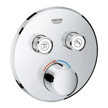 Afbeelding van Grohe Smartcontrol afdekset voor douchekraan met omstel rond Chroom