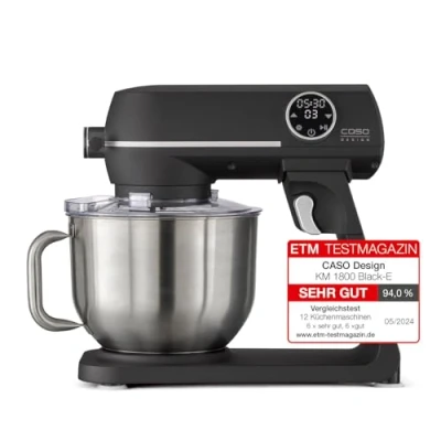 Afbeelding van Caso Keukenmachine KM1800 Black E, roestvrijstalen kom 6 liter
