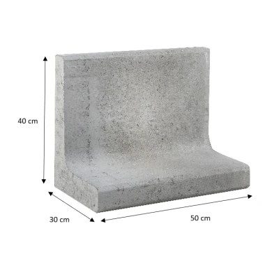 Afbeelding van L element grijs 50x40 voet 30 cm Gardenlux