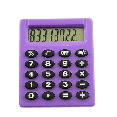 Afbeelding van Powertool Draagbare mini zakrekenmachine voor school, kinderen, thuis, kantoor, verpleegkundigen, zonne energie, batterij, 8 cijferige weergave, paars