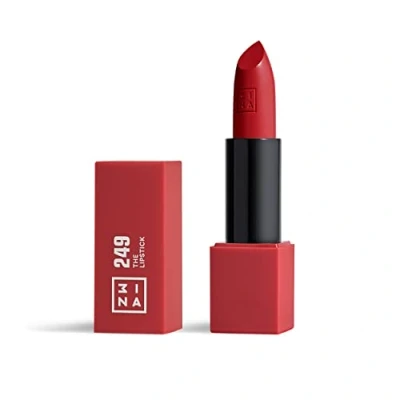 Image de 3INA MAKEUP The Lipstick 249 Rouge Vif Mat à Lèvres avec Vitamin E et Beurre de Karité Couleur Ultra Pigmentée Parfum Vanille Vegan Cruelty Free