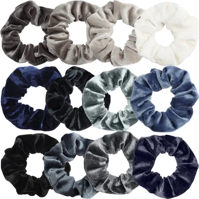 Afbeelding van Belle Vous 12Pak Velours Knot Haar Scrunchies Zachte Pastel Banden Voor Dames Typen van Recht, Golvend, Krul, Pijpenkrul, Lang, Kort, Dik en Fijn Kleurrijk Elastiek Scrunchie Haarbanden