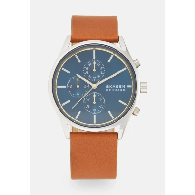Afbeelding van Skagen Holst Chrono Watch Chronograaf, Heren, Maat: One Size, Brown