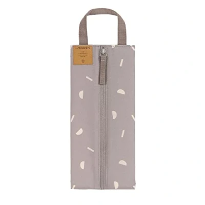 Afbeelding van LÄSSIG Babykoeltas voor kinderen, flessentas, kleine koeltas met geïsoleerde opbergruimte, tas, blokken, taupe