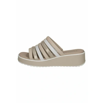 Afbeelding van Caprice Muiltjes met hak, Dames, Maat: 40, White lt gold Leer