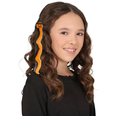 Afbeelding van Fiestas Guirca Hair extention pumpkin 40 cm Halloween accessoires verkleden