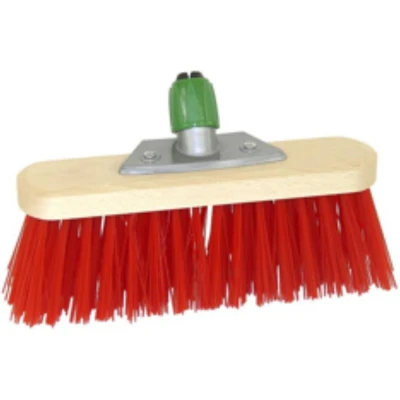 Afbeelding van Basic Luva Houten Straatbezem Kunstvezel Met Steelhouder 29 Cm Rood