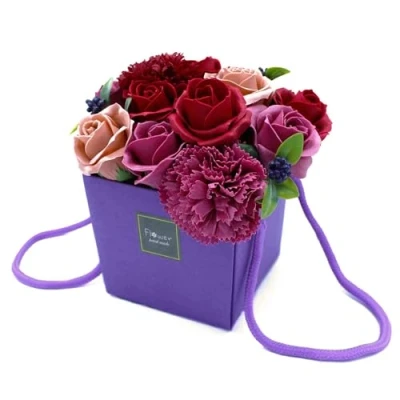 Afbeelding van Zeep Bloemen Boeket Paarse Bloementuin 16x14x14cm