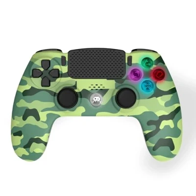 Afbeelding van Freaks and Geeks Groen Camo Draadloze Controller voor PS4 Led 3.5 mm Jack (Compatibel met PS3 PC Android)