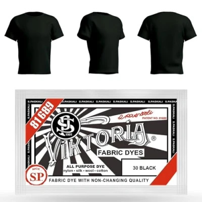 Afbeelding van HOPS Viktoria Wasbare textielverf (zwart) 10 g stofverf, kleurstof voor kleding