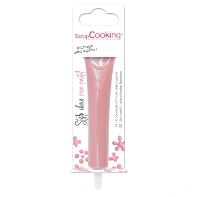 Afbeelding van ScrapCooking Pastelroze chocostift Voedselpen Voor gebak, 25 g Eetbare decoratieve pen Schrijven en tekenen op desserts, cakes koekjes verjaardagen Pasen 6806
