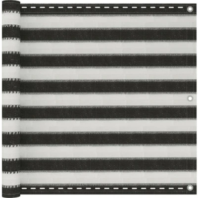 Afbeelding van Balkonscherm 90x500 cm HDPE antracietkleurig en wit