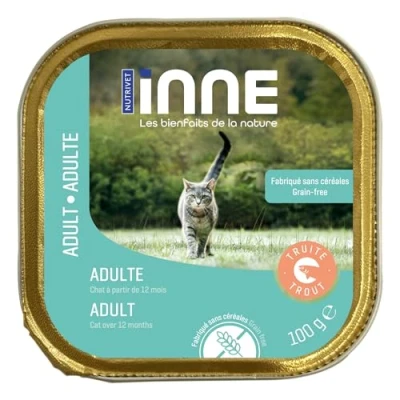 Afbeelding van 16x100g Nutrivet Inne Adult Kat met Forel kattennatvoer