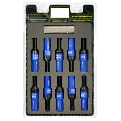 Afbeelding van Omp Speed M12X1.5 Performance schroevenset met aluminium bescherming Hex 17 19 L 28 mm, kleur blauw 7075+DIN 12.9 20+1 per doos
