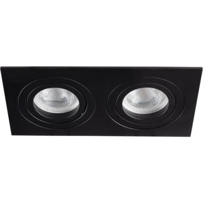 Afbeelding van Kanlux S.A. LED GU10 inbouwspot zwart rechthoek Dubbelvoudig voor 2 spots