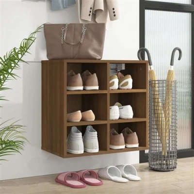 Afbeelding van vidaXL Schoenenkast 52,5x30x50 cm bruin eikenkleur