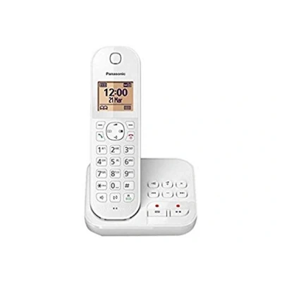 Afbeelding van Panasonic KX TGC420FRW draadloze telefoon, digitaal antwoordapparaat, eenvoudige basis en handset, handsfree, oproepidentificatie, blokkering van ongewenste oproepen, Eco Plus, LCD, wit