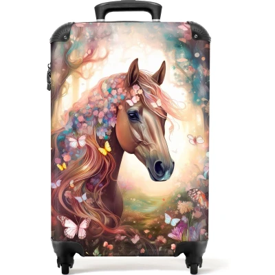 Afbeelding van NoBoringSuitcases.com® Koffer paard Kinderkoffer meisje 55x35x25