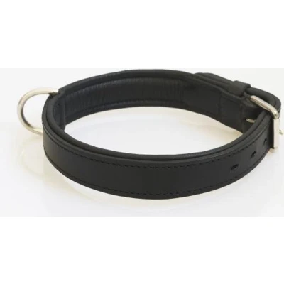 Afbeelding van Hondenhalsband nikkelen fournituren extra breed zwart 70 cm