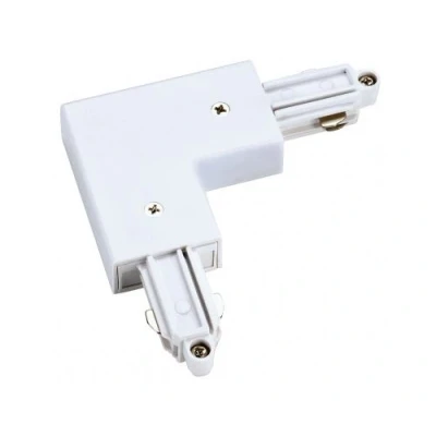 Image de Connecteur 90 pour rail 1 allumage 230v, blanc, terre intérieure