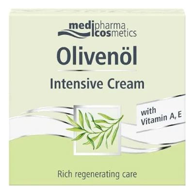 Afbeelding van Medipharma Cosmetics Olivenol Intensive Cream anti rimpel Gezichtscrème met Pure Retinol 50 ml Hydraterende, verstevigende, aging en regenererende behandeling voor de gedroogde huid