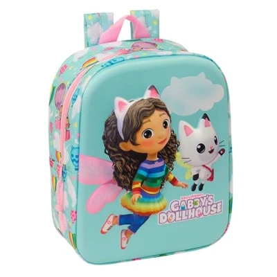 Afbeelding van Schoolrugzak Gabby&#039;s Dollhouse Roze Hemelsblauw 22 x 27 10 cm 3D