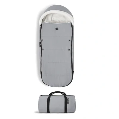 Afbeelding van YOYOYO, Stone voetenzak, sherpa voering en fleece capuchon met trekkoord om de baby warm te houden, inclusief draagtas, machinewasbaar