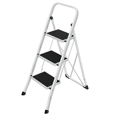 Afbeelding van Nancy&#039;s Huishoudtrap Huishoudladder Met 3 Treden Inklapbaar 150KG Draagvermogen