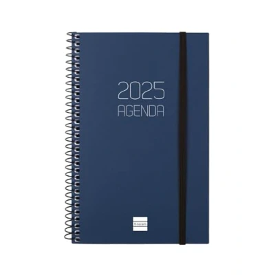 Image de Finocam Agenda Spirale Opaque 2025 Semaine sur 1 page Présentation horizontale Janvier Décembre (12 mois) Bleu Français