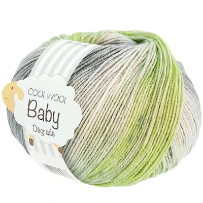 Afbeelding van LANA GROSSA Cool Wool Baby Degrade 100% scheerwol merinowol, viltvrij, handbreigaren van (merino), 50 gram wol voor breien en haken, 220 m