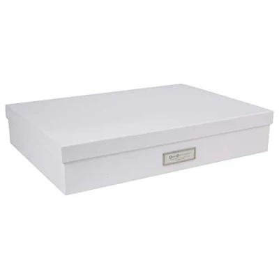 Afbeelding van Bigso Box of Sweden SVERKER Documentenbox A3 Bureau organizer met deksel en handvat Opbergdoos van vezelplaat papier Wit