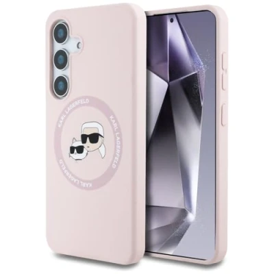 Afbeelding van Karl Lagerfeld Backcase hoesje geschikt voor Samsung Galaxy S25 Effen Roze Silicone