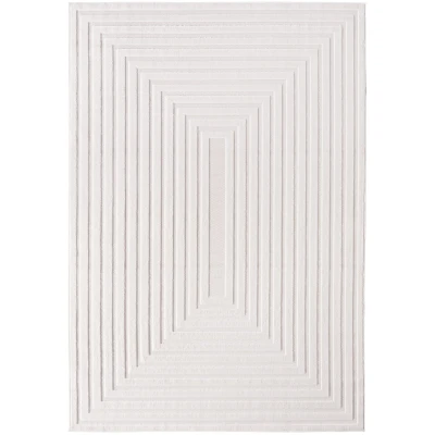 Afbeelding van Japandi Buitenkleed Doha Modern Laagpolig Vloerkleed In &amp; Outdoor Creme Rechthoek Polypropyleen 280x370 cm