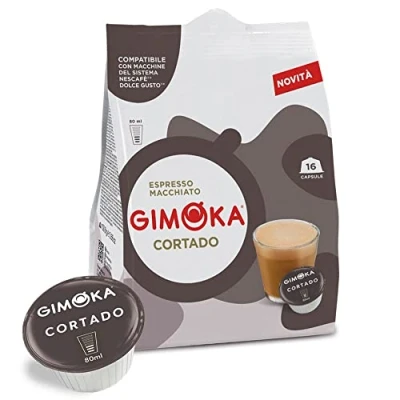 Image de Gimoka Capsules compatibles Nescafè Dolce Gusto, Gusto Cortado 4 boîtes de 16 gélules 64