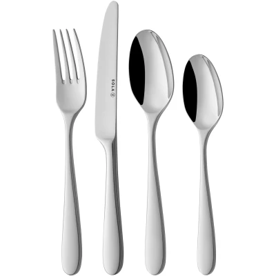 Afbeelding van Sola Bestekset Nordica 6 Persoons Signature 24 delig Vaatwasserbestendig Zilverwit Edelstaal 18/10 RVS Zilver