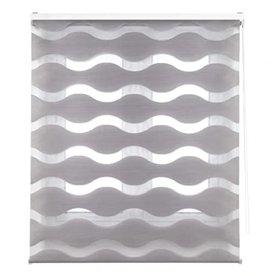 Image de Blindecor Mediterraneo Store enrouleur nuit et jour Gris argenté ondulé 80 x 180 cm (l h) Dimensions du tissu 77 175 Stores élégants
