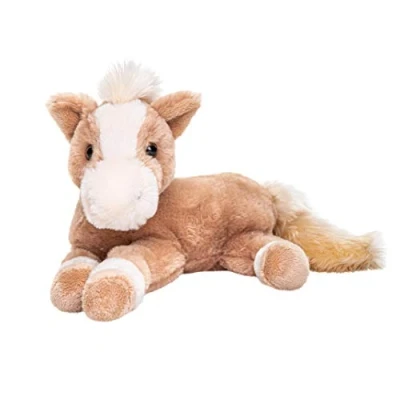 Afbeelding van Uni Toys Lichtbruin paard, liggend, superzacht, 28 cm (lengte), pluche, boerderijdier, knuffeldier
