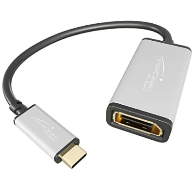 Afbeelding van KabelDirekt USB C adapter op DP DisplayPort 0,15m (tot 4K/60Hz, 3.1 en Thunderbolt 3, voor MacBook Pro 2016/2017, 12&quot; andere apparaten) Series