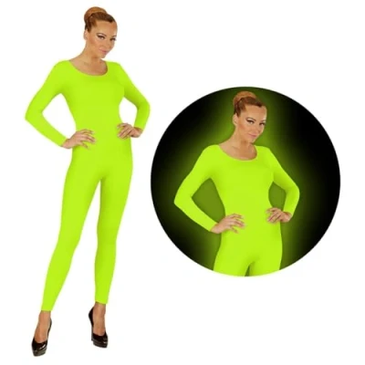 Afbeelding van Widmann Dans &amp; Entertainment Kostuum Neon Groen Bodysuit Glow Vrouw Medium / Large Carnavalskleding Verkleedkleding