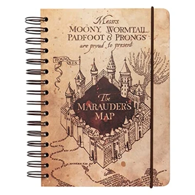 Afbeelding van Harry Potter Notitieboek The Marauders Map A5 Ringband Beige
