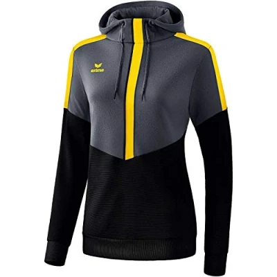 Afbeelding van Erima Squad sweatshirt met capuchon dames slate grey/zwart/geel